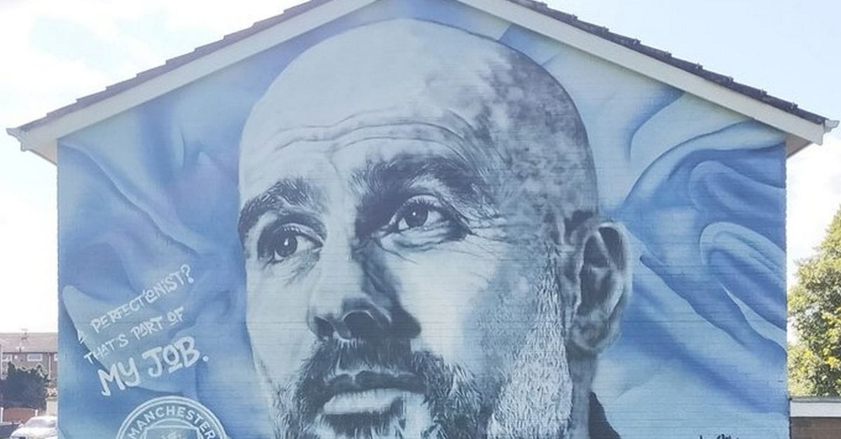 Μάντσεστερ Σίτι: Οπαδοί της Γιουνάιτεντ βανδάλισαν την τοιχογραφία του Γκουαρδιόλα, αλλά η ζημιά αποκαταστάθηκε