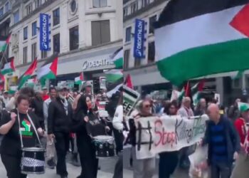 Πορεία υπέρ της Παλαιστίνης στη φιέστα της Λίβερπουλ (vid)