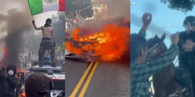 Κόλαση στο Λος Άντζελες: Οδηγός ρίχνει βαν στο πλήθος – Εξέγερση με φωτιές, δακρυγόνα και επίθεση σε ρομπο-αυτοκίνητα (vid)